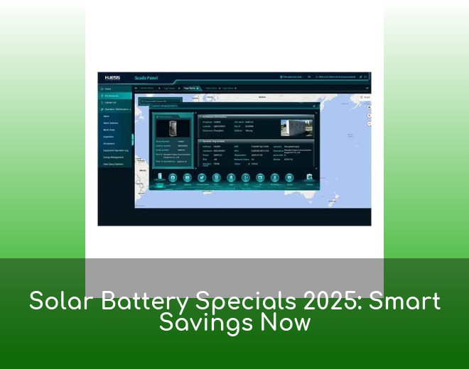 Solar Battery Specials 2025: Smart Savings Now